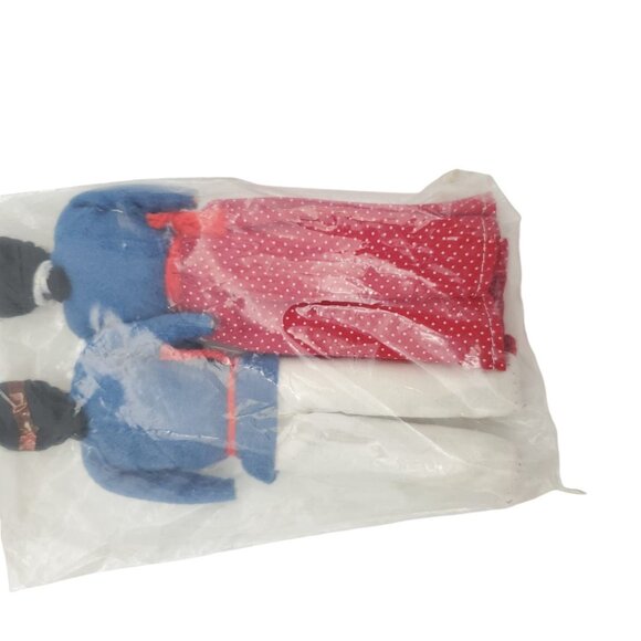 Handmade Native American Indian Cloth Dolls Set - Traditional Attire - Approx. 8 - Picture 4 of 5